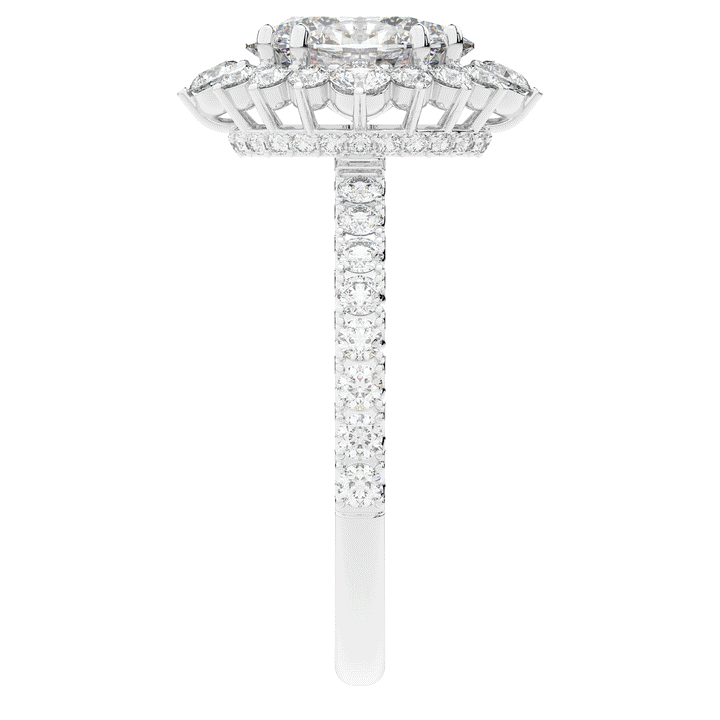 2.80CT.TW OVAL LAB DIAMOND HALO ENGAGEMENT RING - Nazarelle