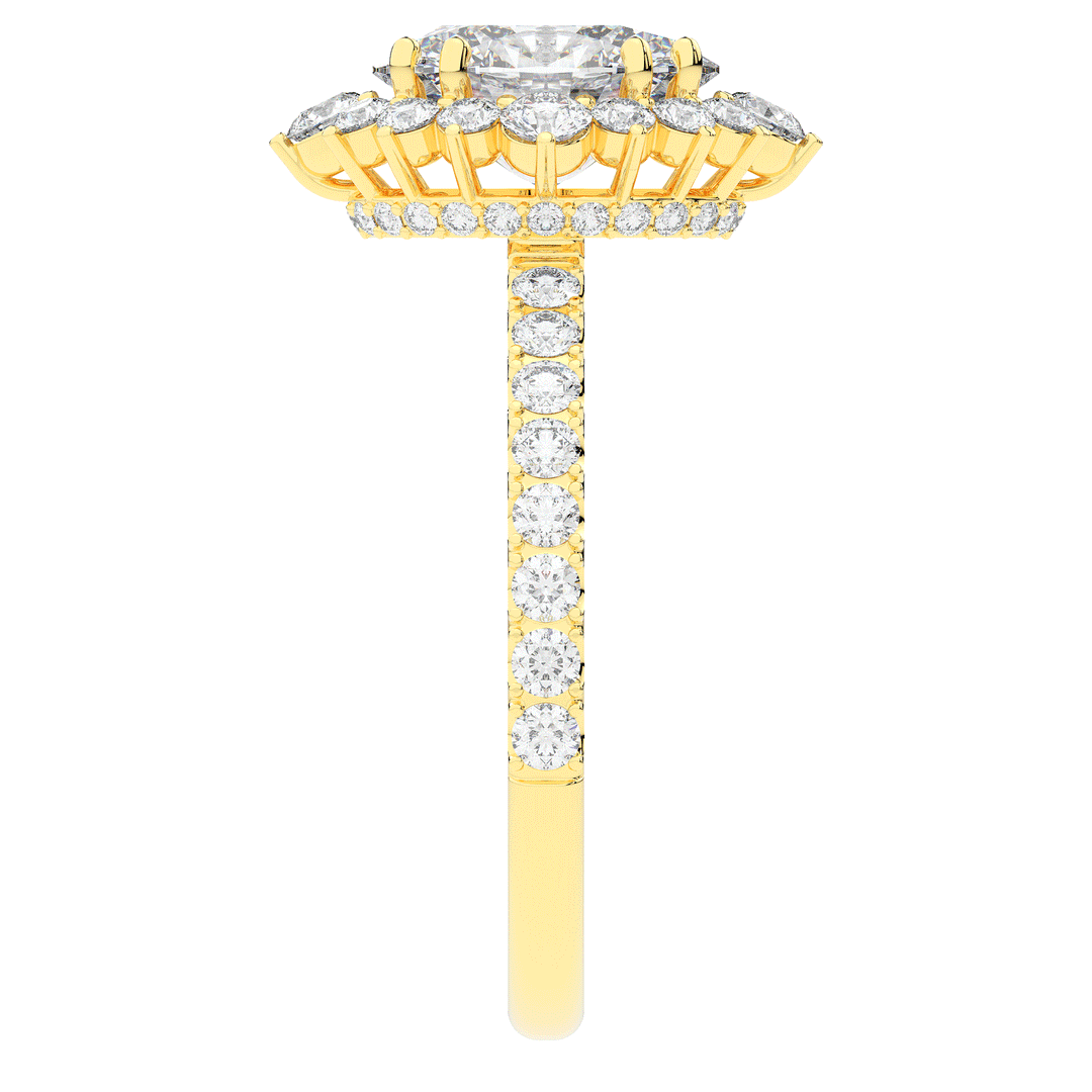 2.80CT.TW OVAL LAB DIAMOND HALO ENGAGEMENT RING - Nazarelle