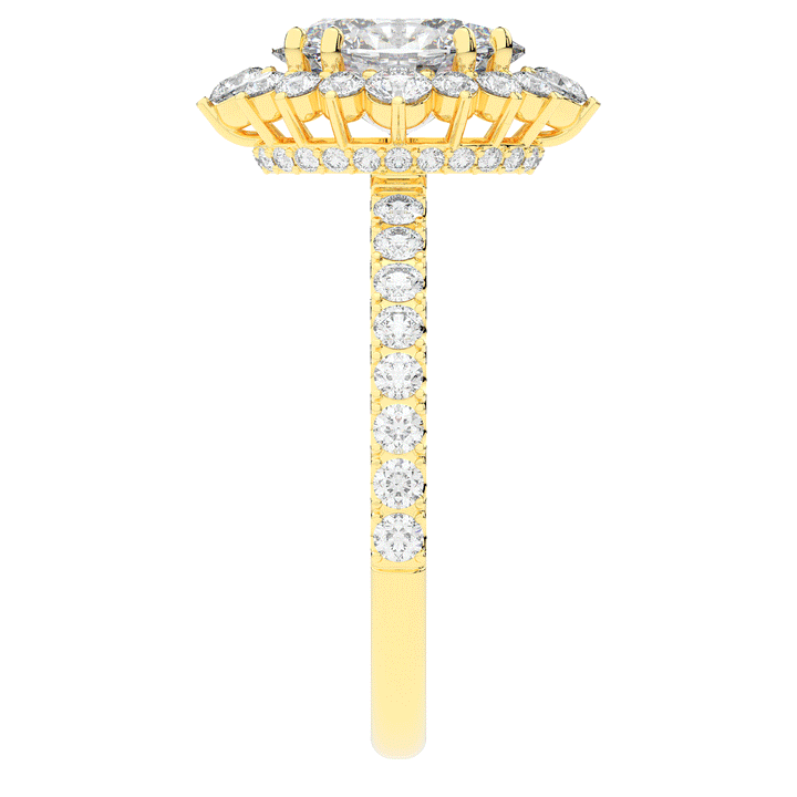 2.80CT.TW OVAL LAB DIAMOND HALO ENGAGEMENT RING - Nazarelle