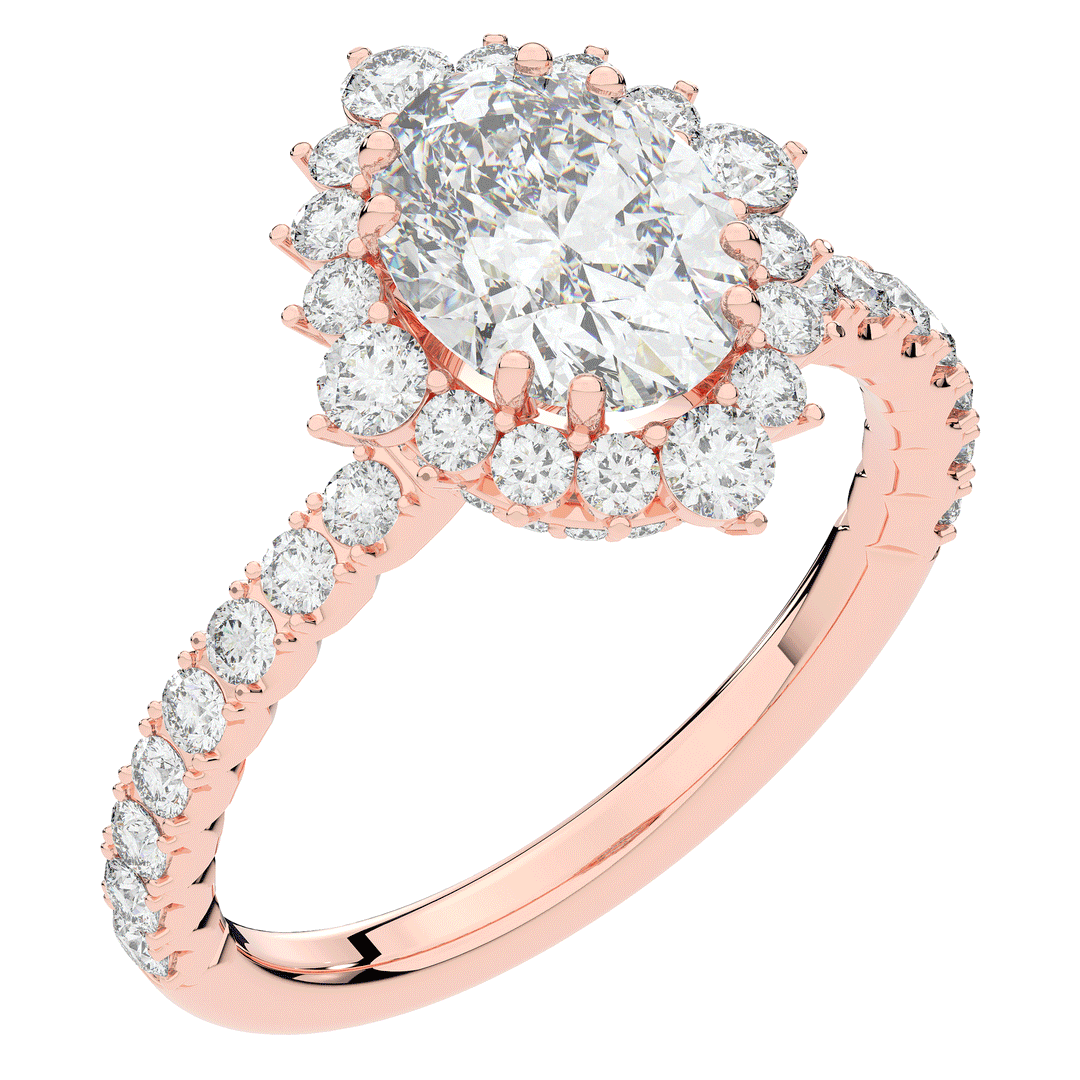 2.80CT.TW OVAL LAB DIAMOND HALO ENGAGEMENT RING - Nazarelle