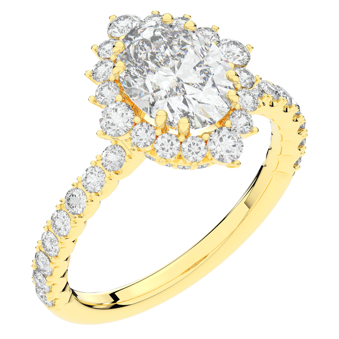 2.80CT.TW OVAL LAB DIAMOND HALO ENGAGEMENT RING - Nazarelle