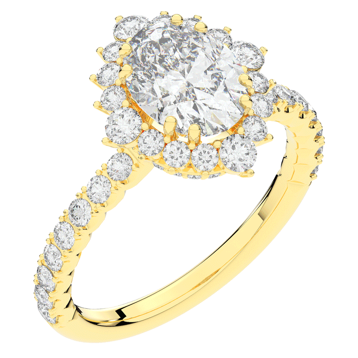 2.80CT.TW OVAL LAB DIAMOND HALO ENGAGEMENT RING - Nazarelle