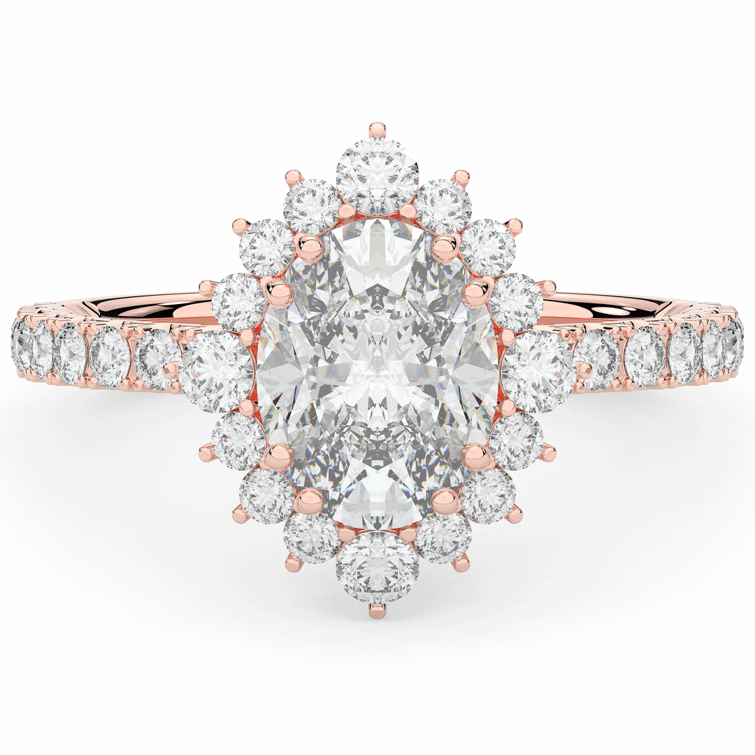 2.80CT.TW OVAL LAB DIAMOND HALO ENGAGEMENT RING - Nazarelle