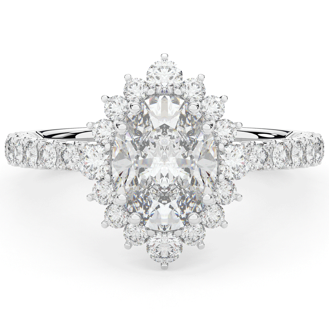 2.80CT.TW OVAL LAB DIAMOND HALO ENGAGEMENT RING - Nazarelle