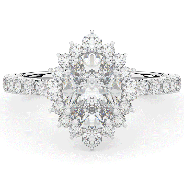 2.80CT.TW OVAL LAB DIAMOND HALO ENGAGEMENT RING - Nazarelle