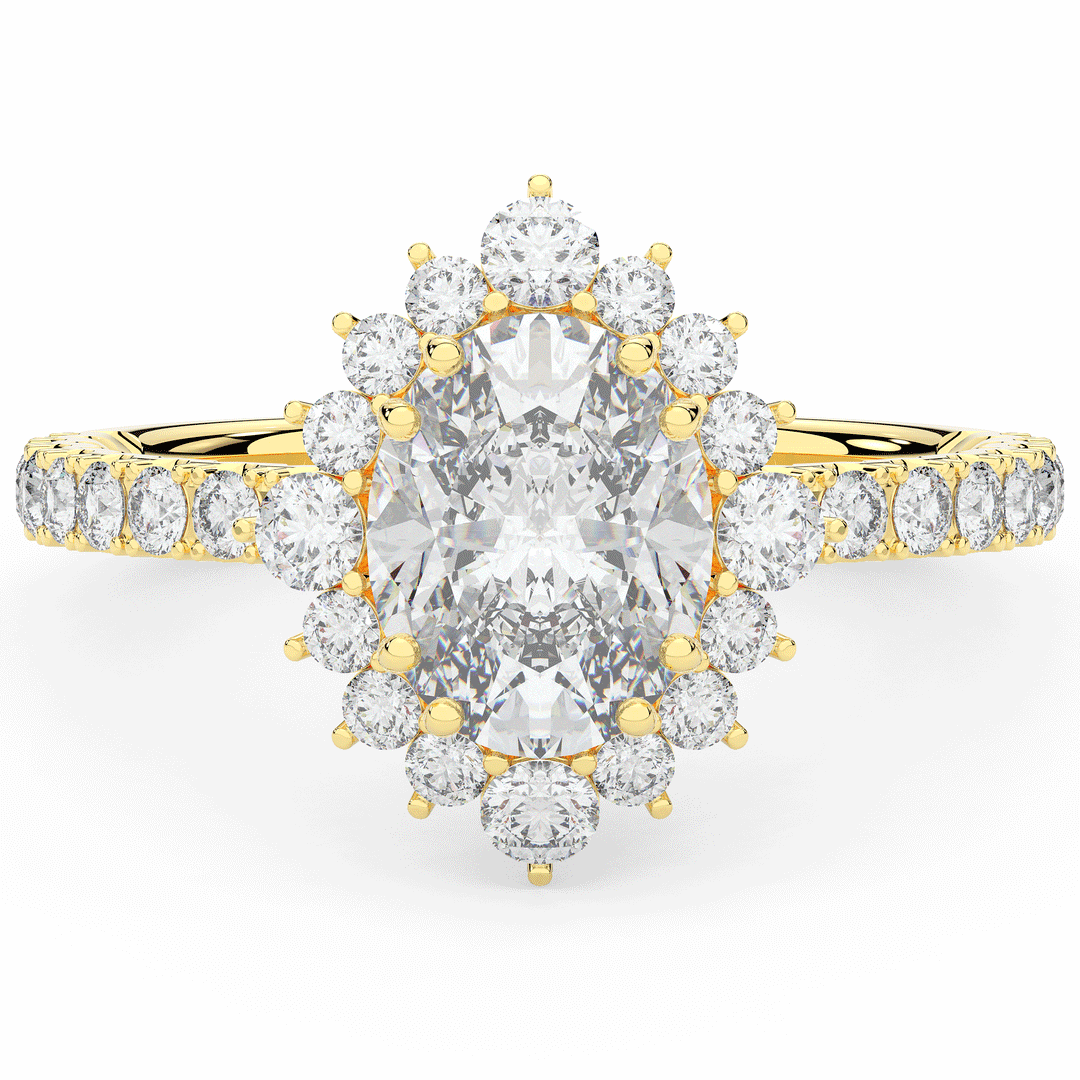 2.80CT.TW OVAL LAB DIAMOND HALO ENGAGEMENT RING - Nazarelle