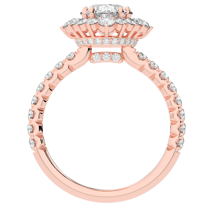 2.80CT.TW OVAL LAB DIAMOND HALO ENGAGEMENT RING - Nazarelle