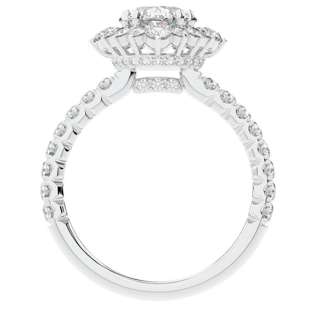2.80CT.TW OVAL LAB DIAMOND HALO ENGAGEMENT RING - Nazarelle