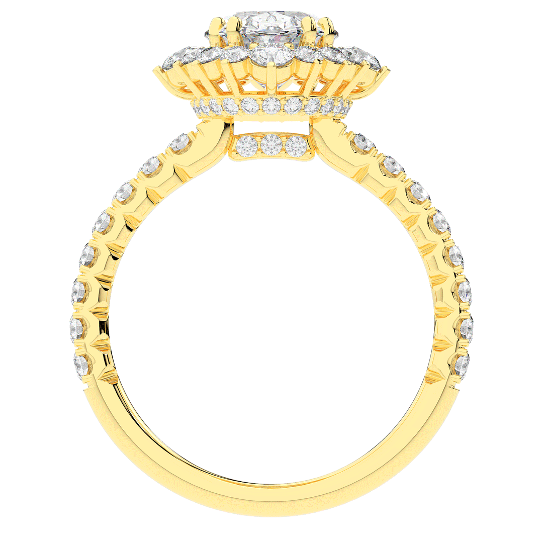 2.80CT.TW OVAL LAB DIAMOND HALO ENGAGEMENT RING - Nazarelle