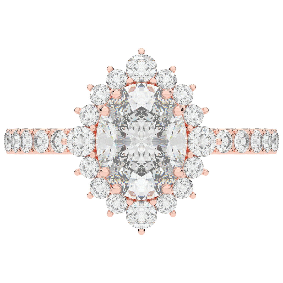 2.80CT.TW OVAL LAB DIAMOND HALO ENGAGEMENT RING - Nazarelle