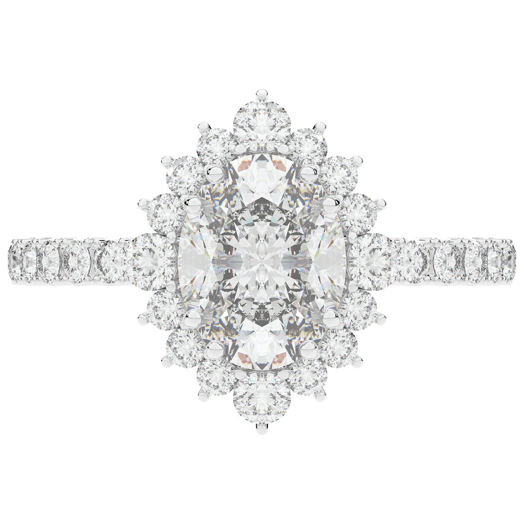 2.80CT.TW OVAL LAB DIAMOND HALO ENGAGEMENT RING - Nazarelle