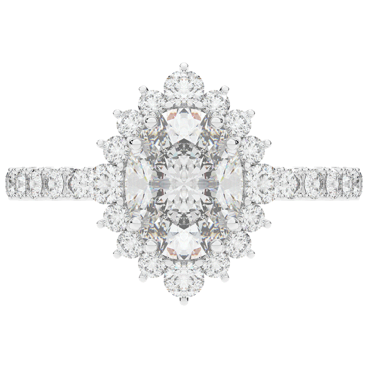 2.80CT.TW OVAL LAB DIAMOND HALO ENGAGEMENT RING - Nazarelle