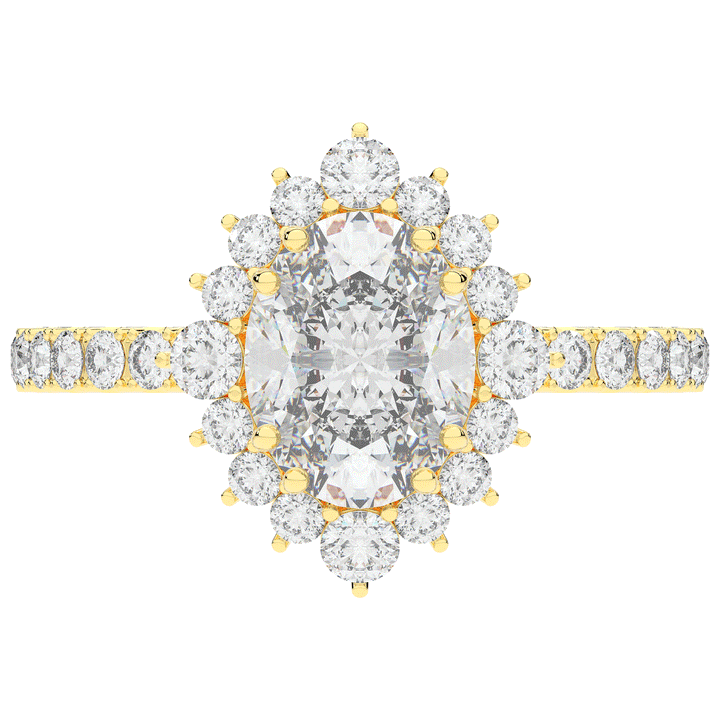 2.80CT.TW OVAL LAB DIAMOND HALO ENGAGEMENT RING - Nazarelle