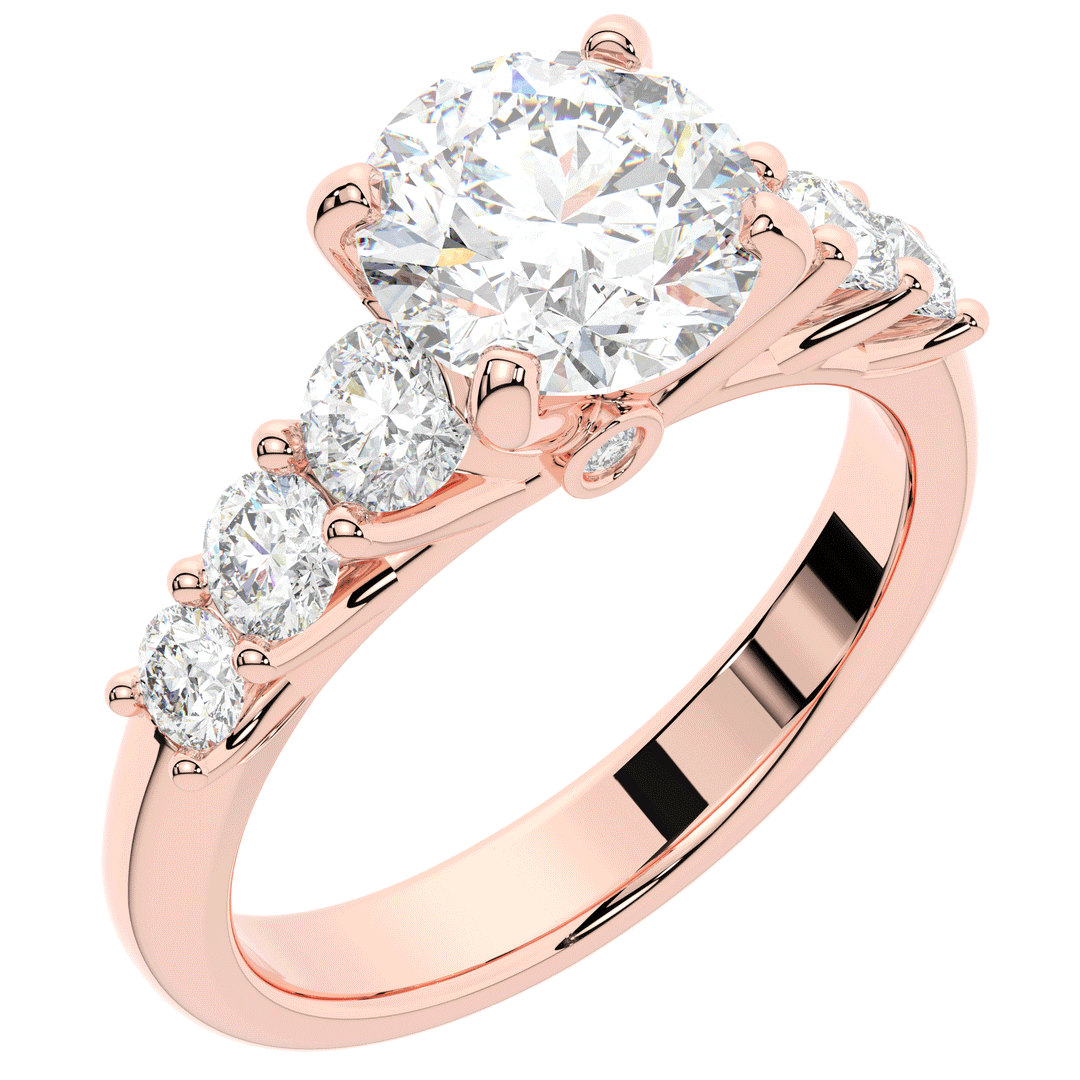 3.00CT.TW ROUND LAB DIAMOND  ENGAGEMENT RING - Nazarelle