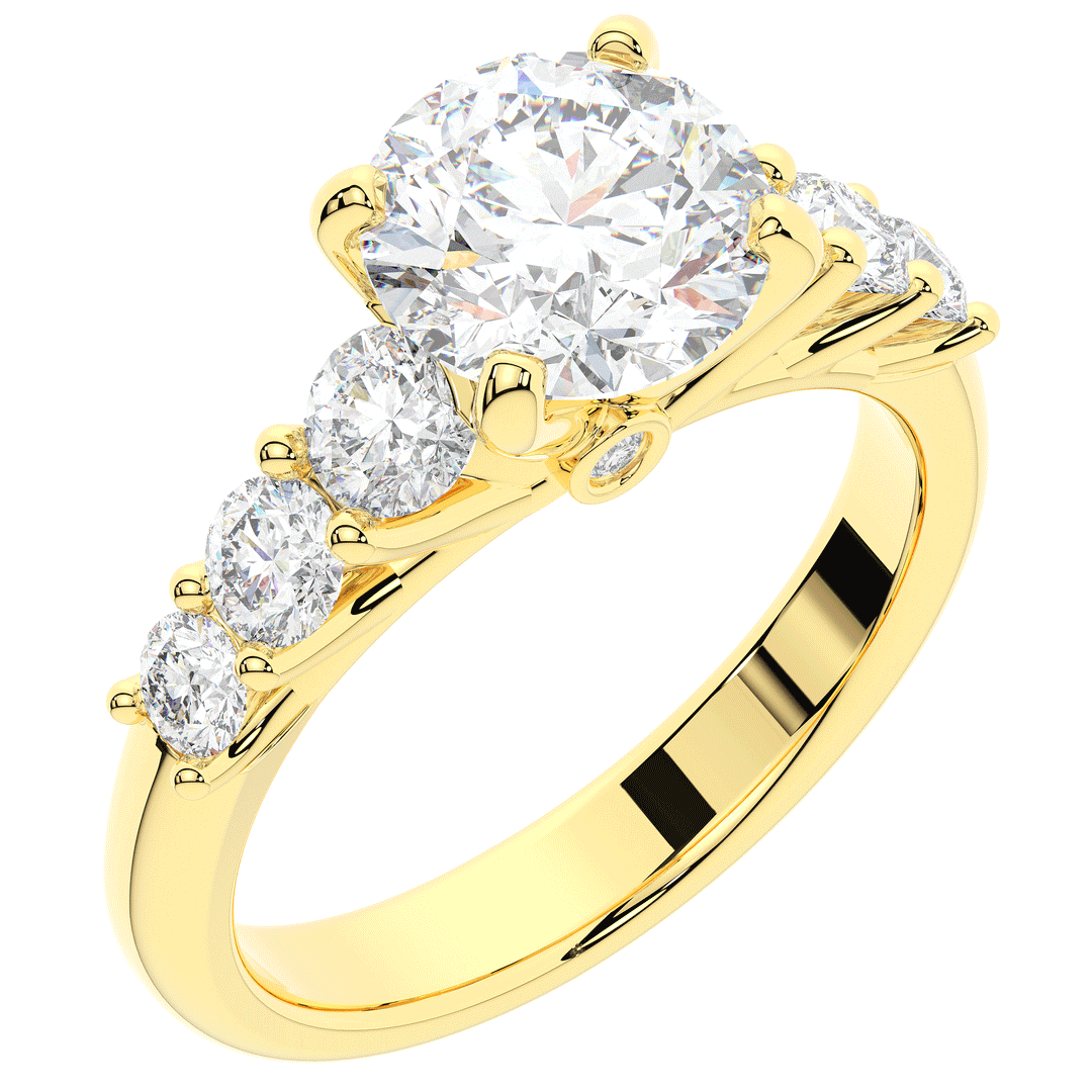 3.00CT.TW ROUND LAB DIAMOND  ENGAGEMENT RING - Nazarelle
