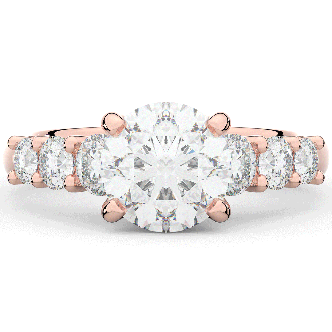 3.00CT.TW ROUND LAB DIAMOND  ENGAGEMENT RING - Nazarelle