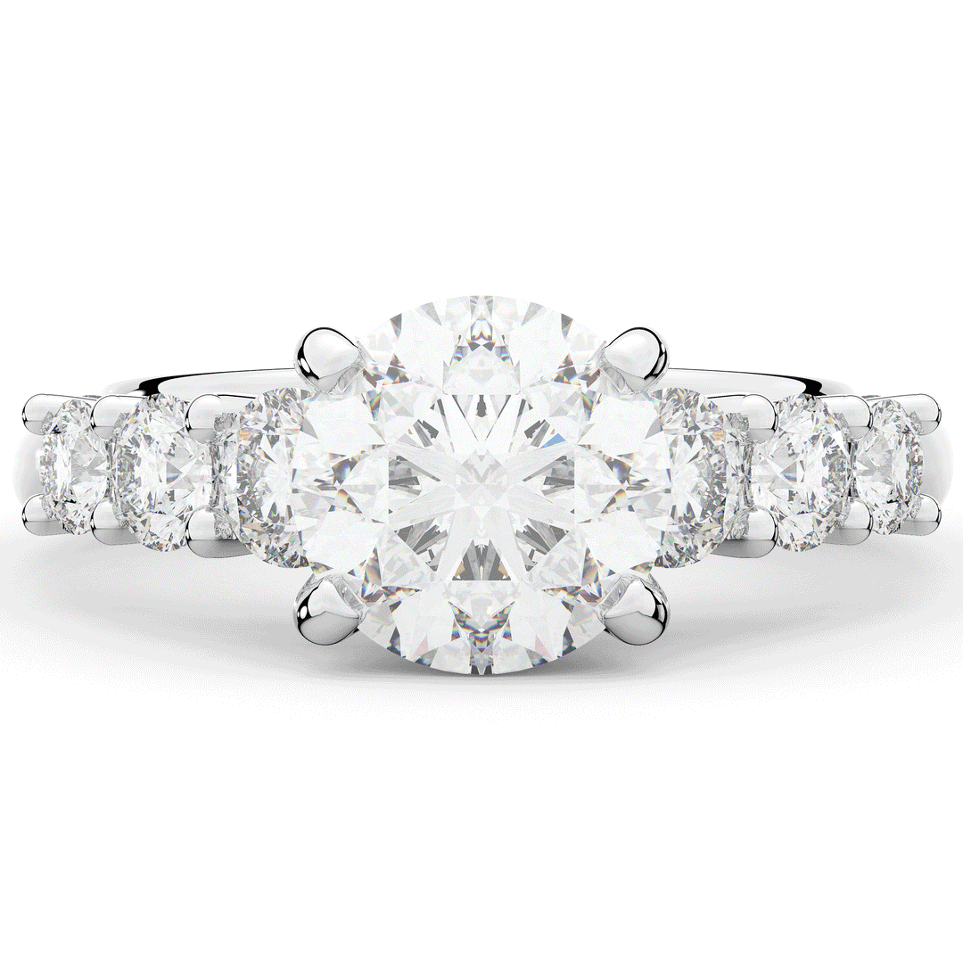 3.00CT.TW ROUND LAB DIAMOND  ENGAGEMENT RING - Nazarelle
