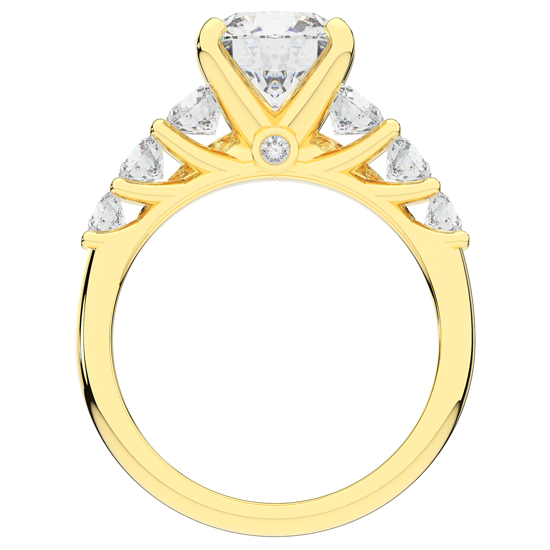3.00CT.TW ROUND LAB DIAMOND  ENGAGEMENT RING - Nazarelle