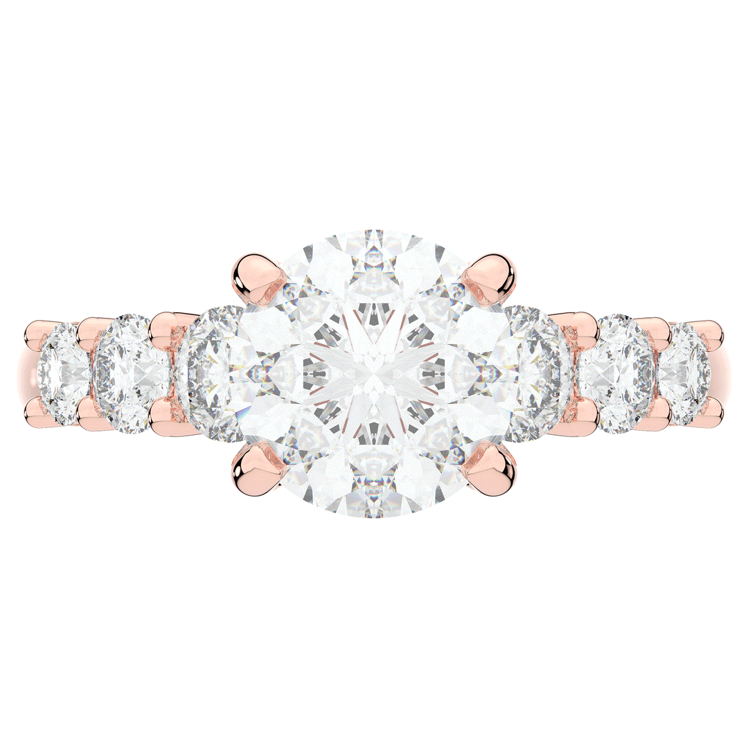 3.00CT.TW ROUND LAB DIAMOND  ENGAGEMENT RING - Nazarelle