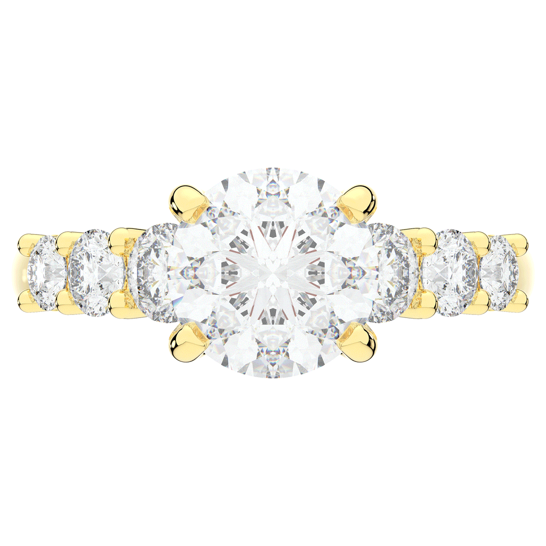 3.00CT.TW ROUND LAB DIAMOND  ENGAGEMENT RING - Nazarelle
