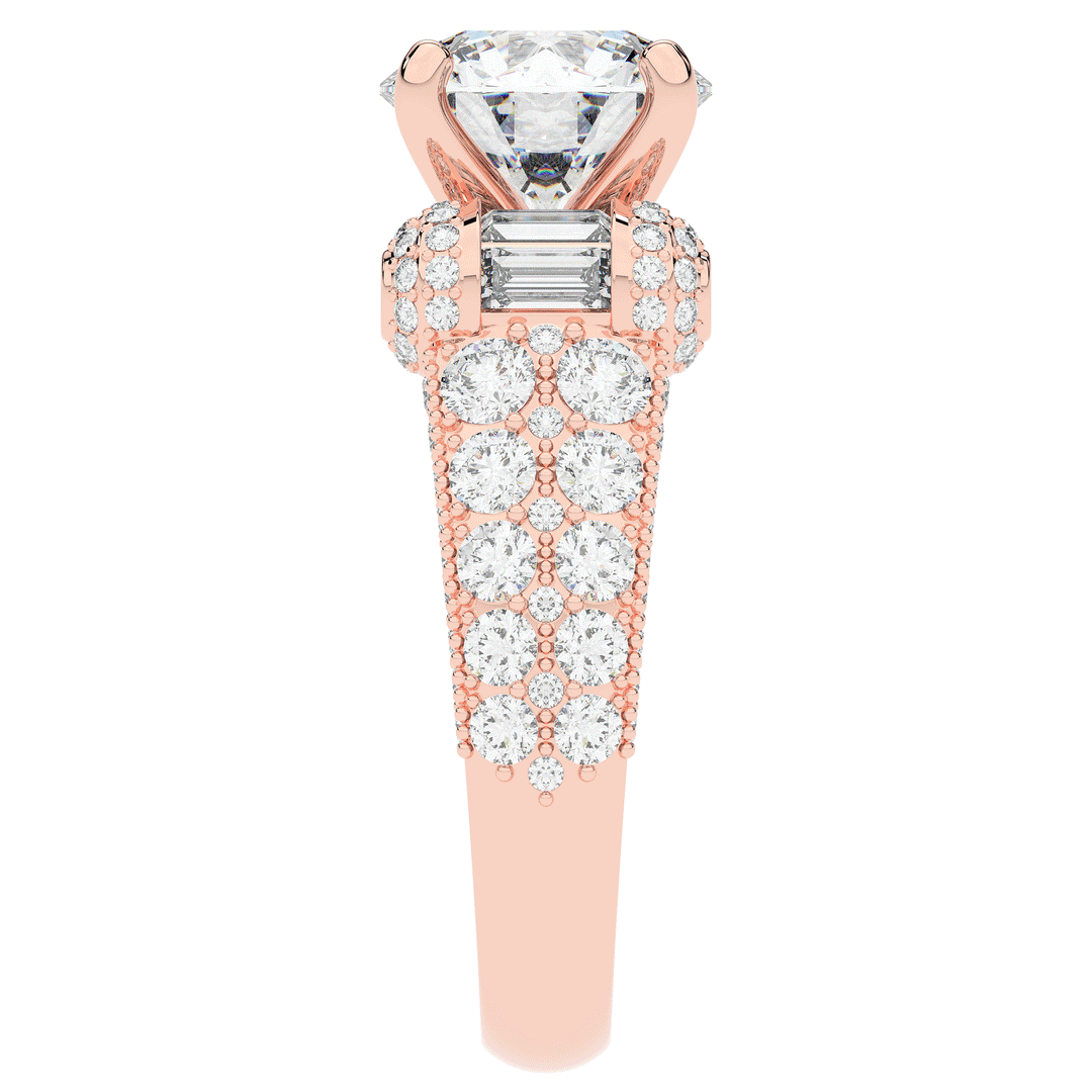 4.75CT.TW ROUND LAB DIAMOND ENGAGEMENT RING - Nazarelle