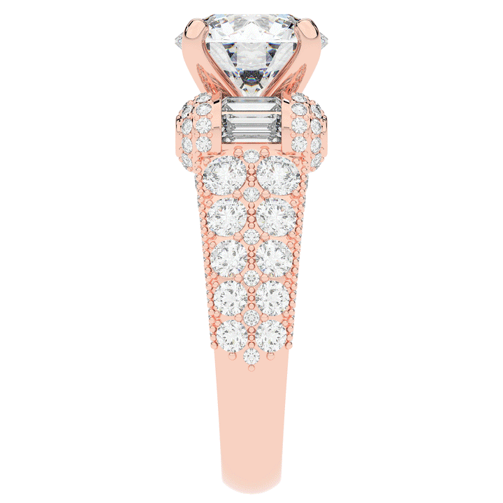 4.75CT.TW ROUND LAB DIAMOND ENGAGEMENT RING - Nazarelle