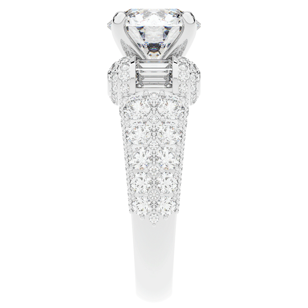 4.75CT.TW ROUND LAB DIAMOND ENGAGEMENT RING - Nazarelle