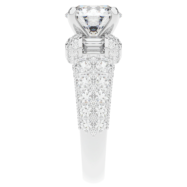 4.75CT.TW ROUND LAB DIAMOND ENGAGEMENT RING - Nazarelle