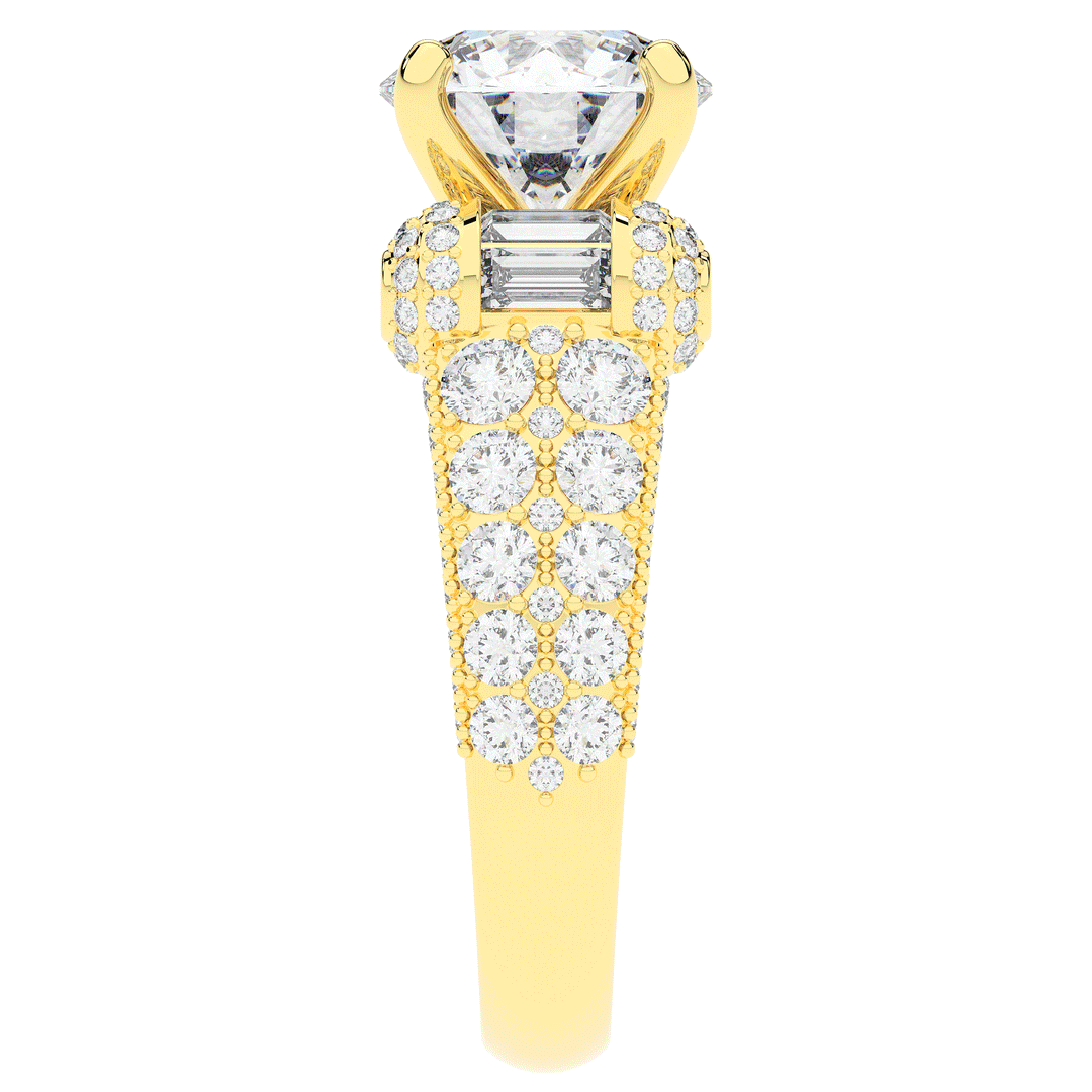 4.75CT.TW ROUND LAB DIAMOND ENGAGEMENT RING - Nazarelle