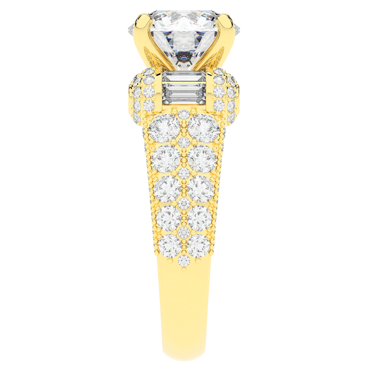 4.75CT.TW ROUND LAB DIAMOND ENGAGEMENT RING - Nazarelle