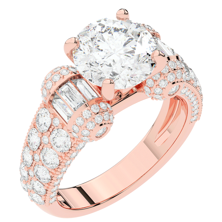 4.75CT.TW ROUND LAB DIAMOND ENGAGEMENT RING - Nazarelle