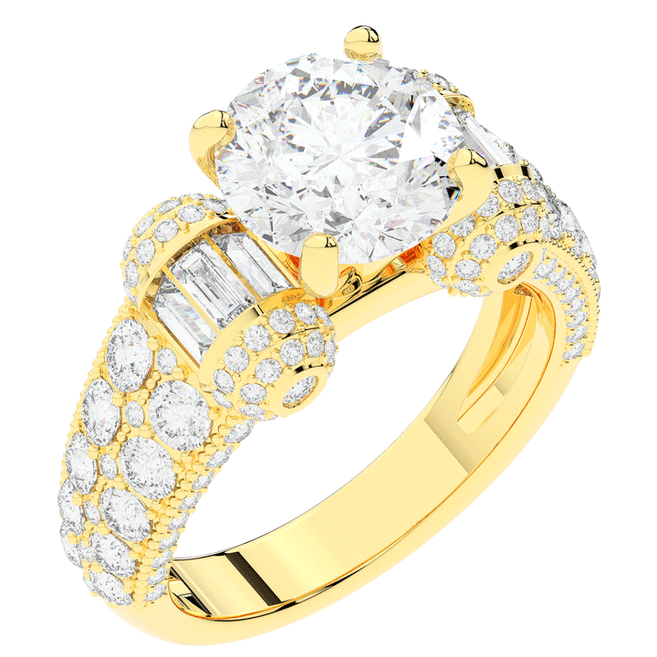 4.75CT.TW ROUND LAB DIAMOND ENGAGEMENT RING - Nazarelle