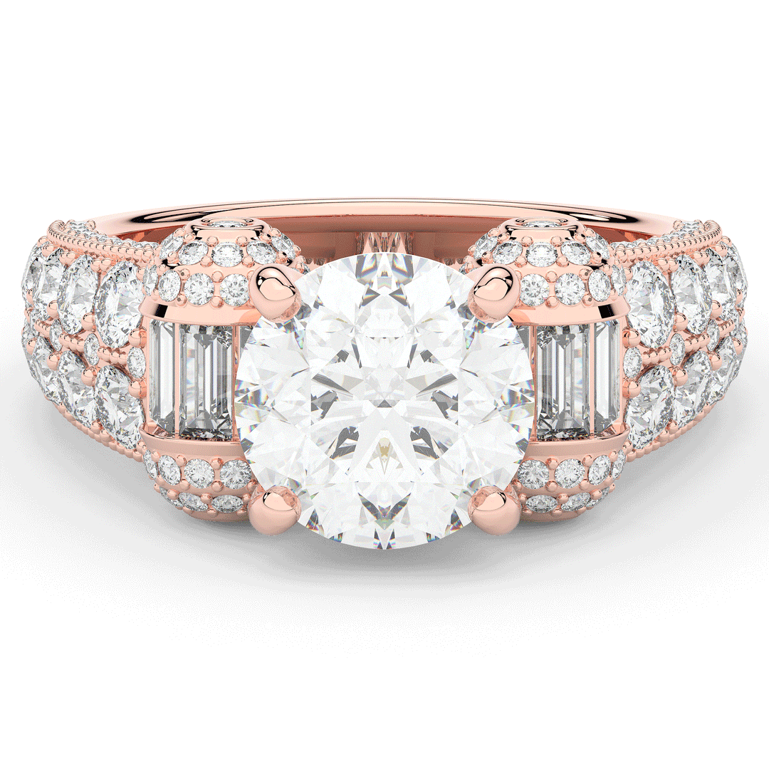 4.75CT.TW ROUND LAB DIAMOND ENGAGEMENT RING - Nazarelle