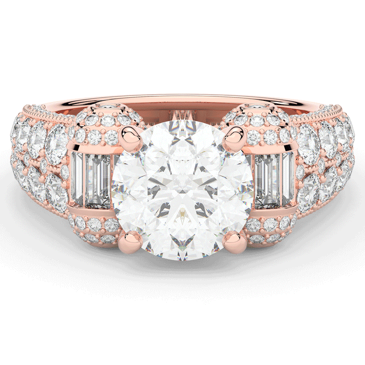 4.75CT.TW ROUND LAB DIAMOND ENGAGEMENT RING - Nazarelle