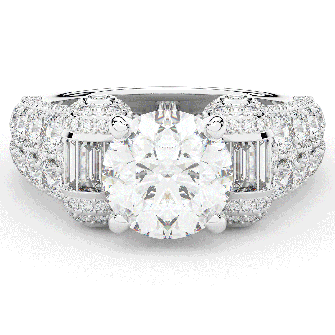 4.75CT.TW ROUND LAB DIAMOND ENGAGEMENT RING - Nazarelle