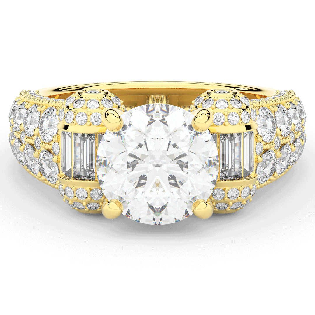 4.75CT.TW ROUND LAB DIAMOND ENGAGEMENT RING - Nazarelle