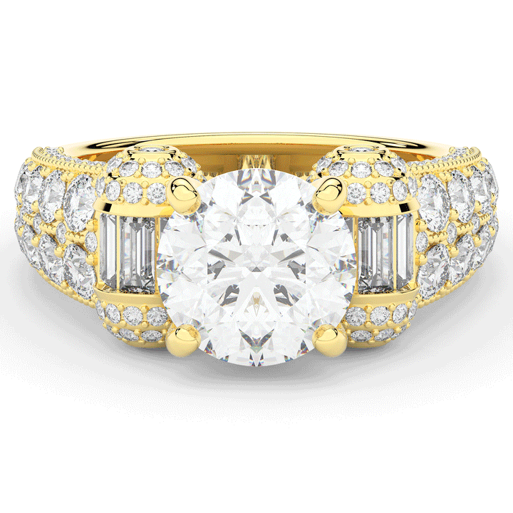 4.75CT.TW ROUND LAB DIAMOND ENGAGEMENT RING - Nazarelle
