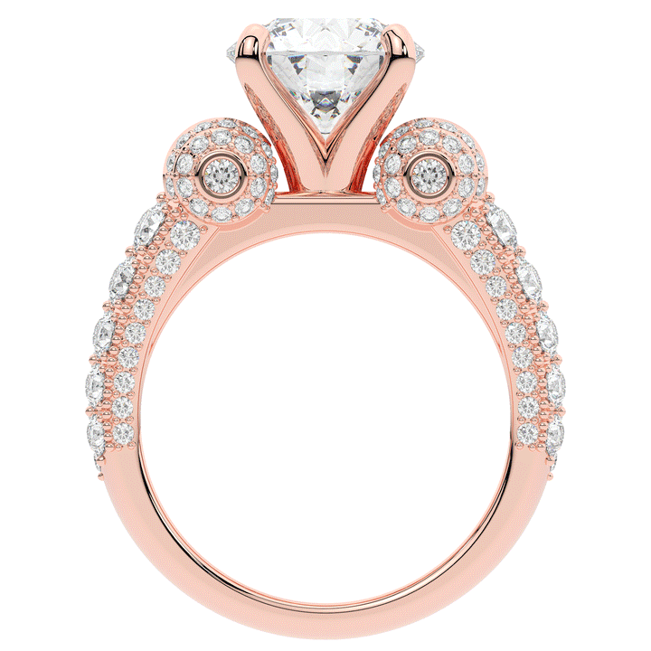 4.75CT.TW ROUND LAB DIAMOND ENGAGEMENT RING - Nazarelle