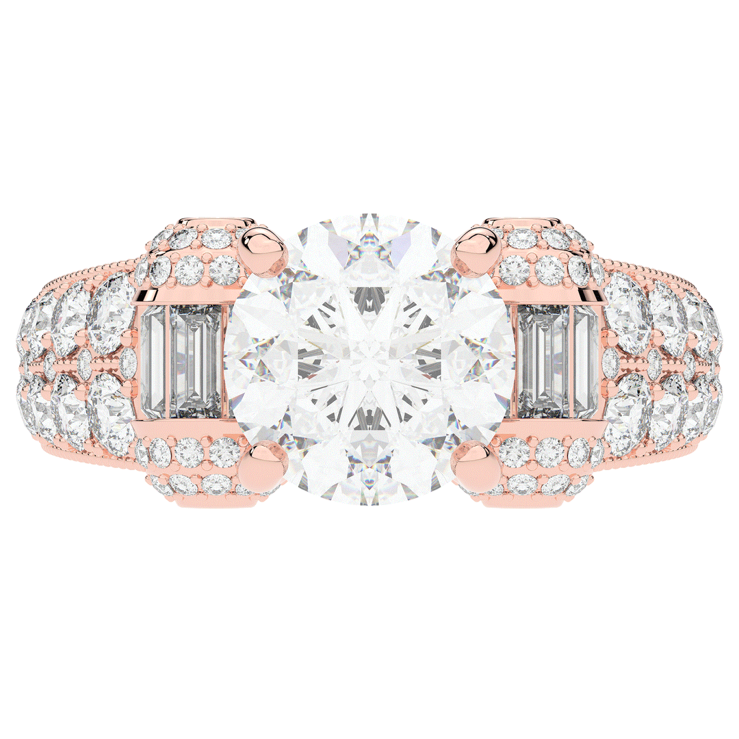 4.75CT.TW ROUND LAB DIAMOND ENGAGEMENT RING - Nazarelle
