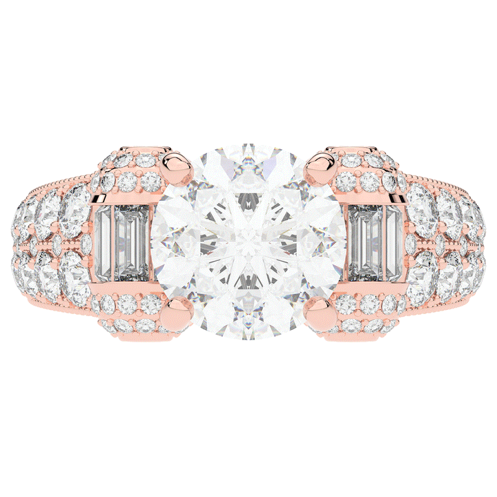 4.75CT.TW ROUND LAB DIAMOND ENGAGEMENT RING - Nazarelle