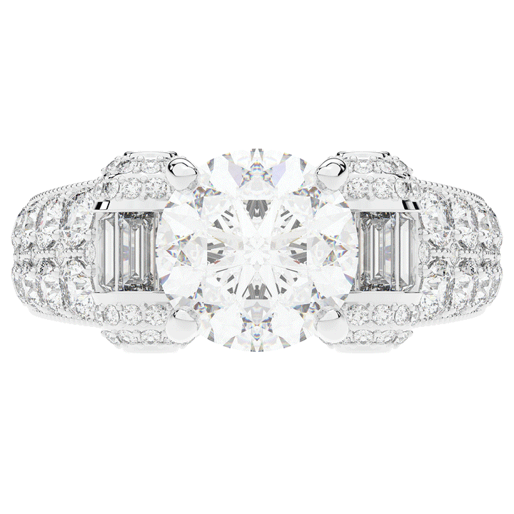 4.75CT.TW ROUND LAB DIAMOND ENGAGEMENT RING - Nazarelle