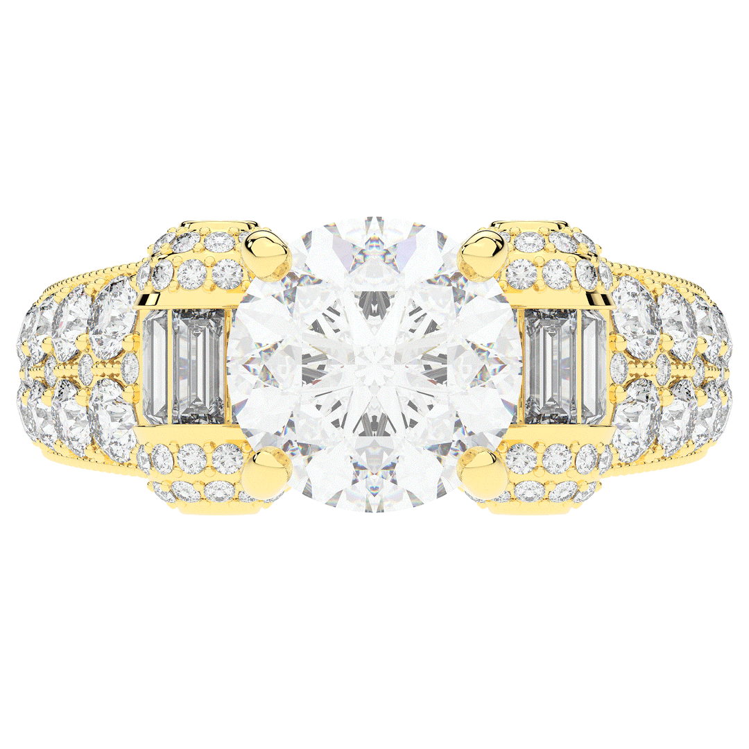 4.75CT.TW ROUND LAB DIAMOND ENGAGEMENT RING - Nazarelle
