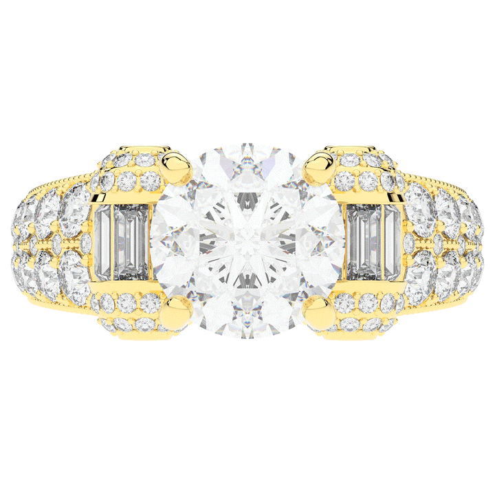 4.75CT.TW ROUND LAB DIAMOND ENGAGEMENT RING - Nazarelle