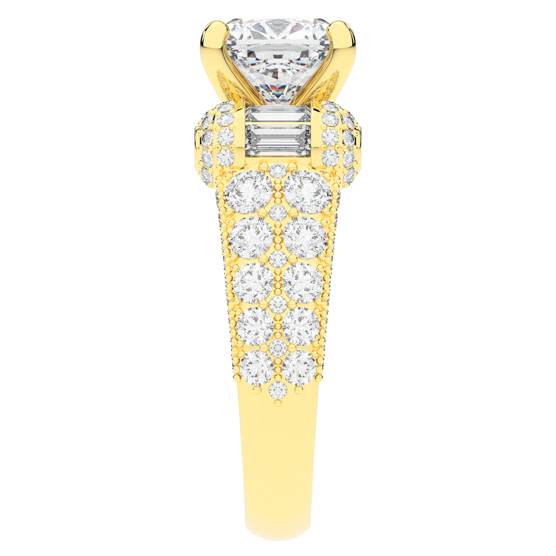 4.75CT.TW CUSHION LAB DIAMOND ENGAGEMENT RING - Nazarelle