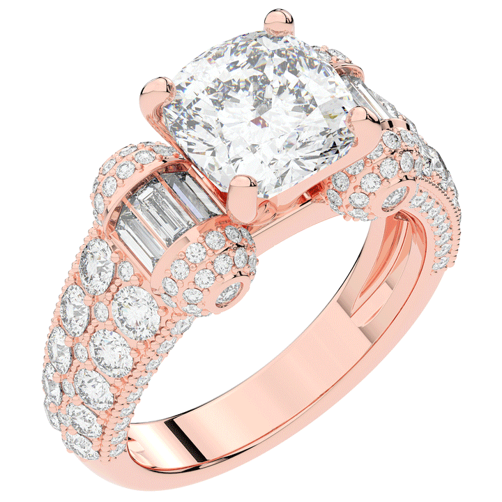 4.75CT.TW CUSHION LAB DIAMOND ENGAGEMENT RING - Nazarelle