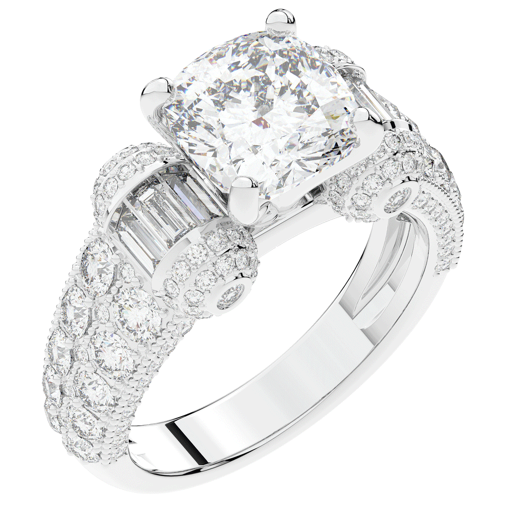 4.75CT.TW CUSHION LAB DIAMOND ENGAGEMENT RING - Nazarelle