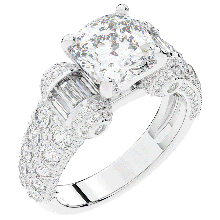 4.75CT.TW CUSHION LAB DIAMOND ENGAGEMENT RING - Nazarelle