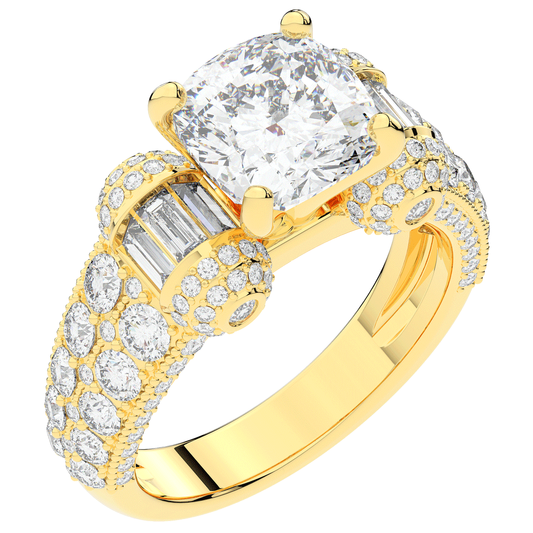 4.75CT.TW CUSHION LAB DIAMOND ENGAGEMENT RING - Nazarelle