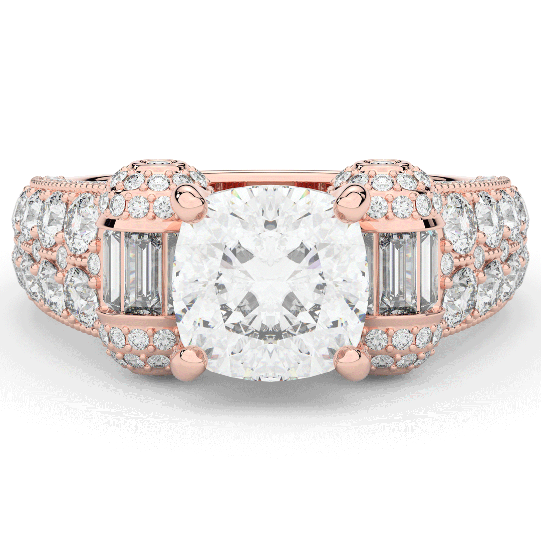 4.75CT.TW CUSHION LAB DIAMOND ENGAGEMENT RING - Nazarelle