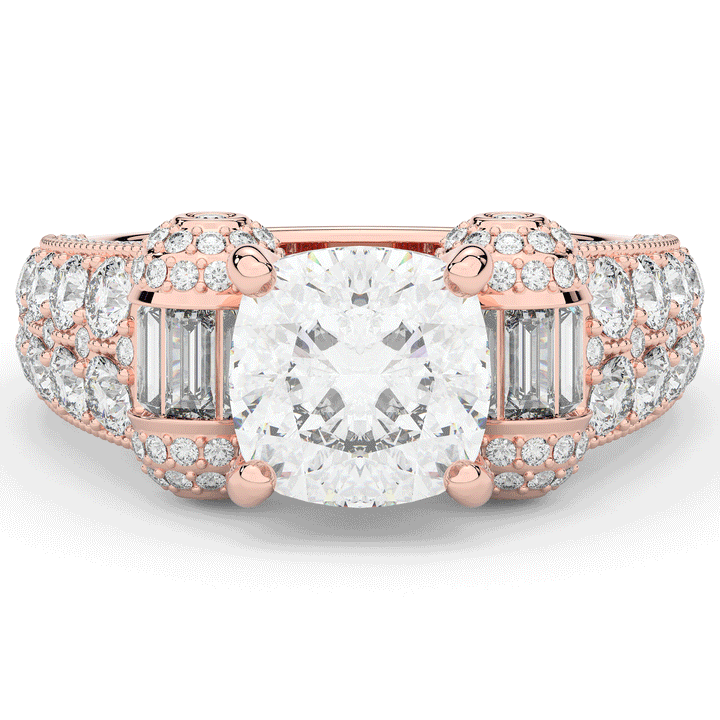 4.75CT.TW CUSHION LAB DIAMOND ENGAGEMENT RING - Nazarelle